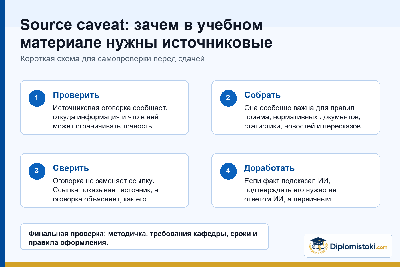 Инфографика Diplomistoki по теме: Source caveat: зачем в учебном материале нужны источниковые оговорки