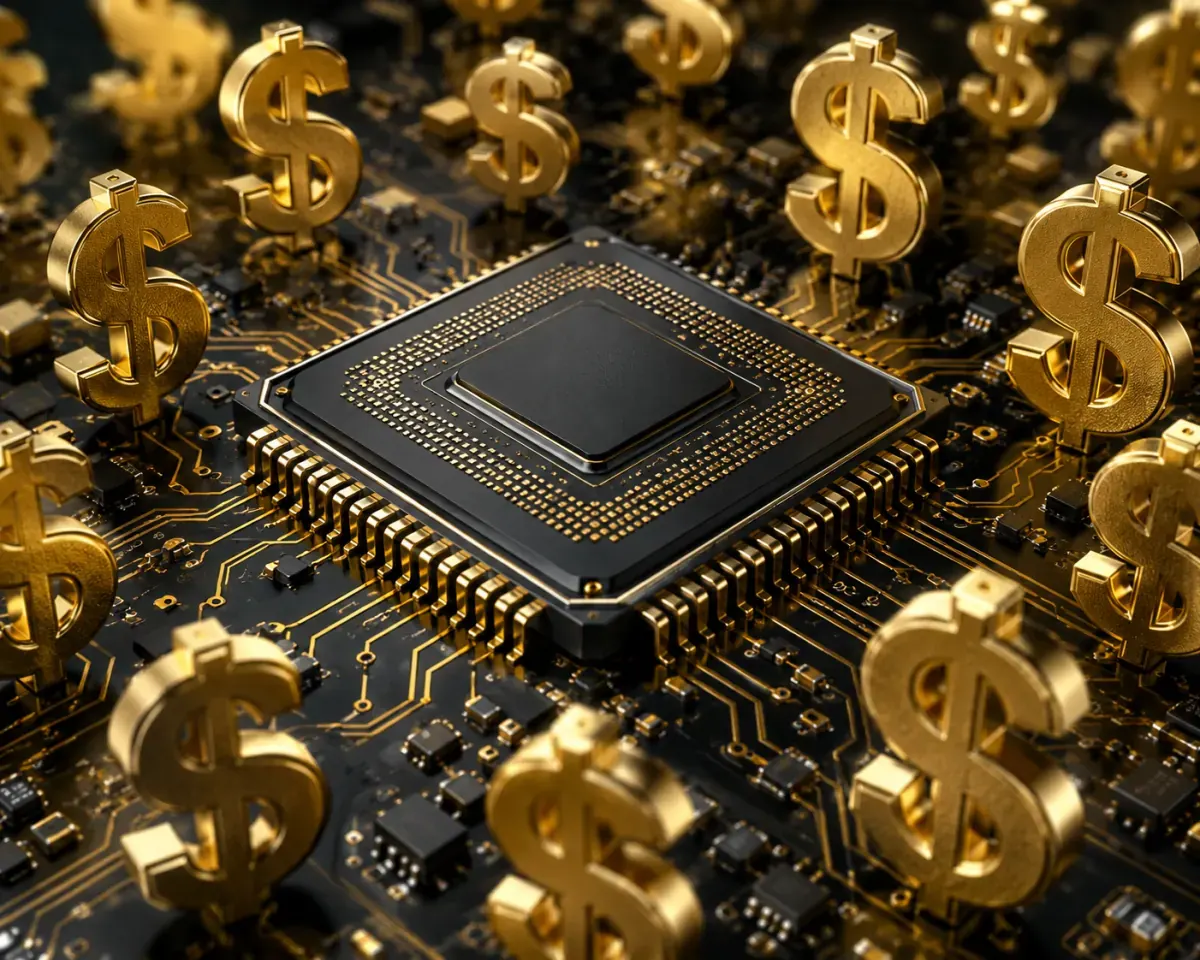 Стойка с GPU-серверами Nvidia в дата-центре Lambda, синее технологическое освещение